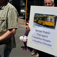 Bus support at the Wellington climate march